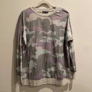 BTFBM lilac/grey/light blue camo crew neck sweatshirt